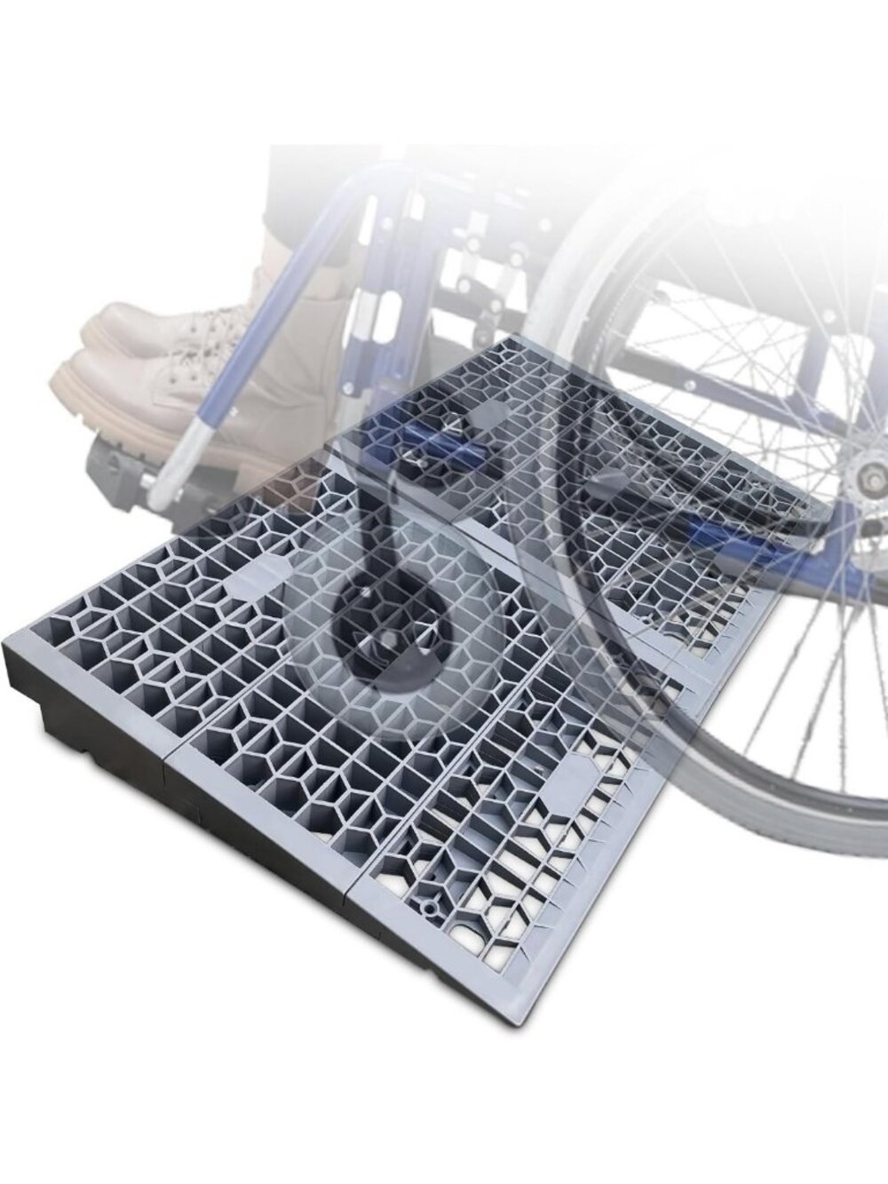 Portable 3-Inch Rise Wheelchair Ramps for Home Steps, 3000 LBS Capacity, 2 PCS
